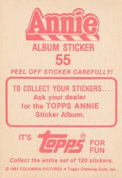 1982 Topps Annie Stickers #55 Annie Album Sticker 55 Back