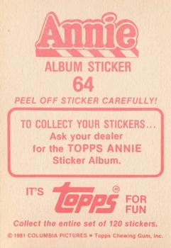 1982 Topps Annie Stickers #64 Motoring, middle Back