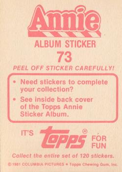 1982 Topps Annie Stickers #73 Chorus Line, middle Back