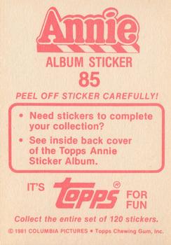 1982 Topps Annie Stickers #85 Annie Album Sticker 85 Back