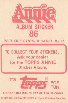 1982 Topps Annie Stickers #86 top Back