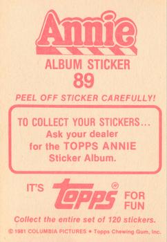 1982 Topps Annie Stickers #89 right Back