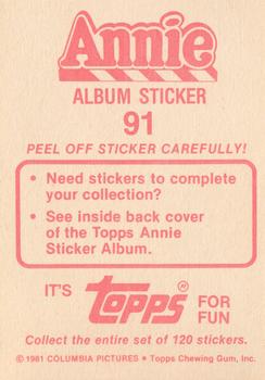 1982 Topps Annie Stickers #91 Annie Album Sticker 91 Back