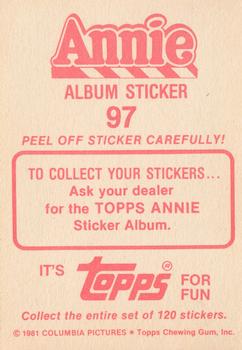 1982 Topps Annie Stickers #97 Annie Album Sticker 97 Back