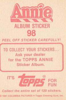 1982 Topps Annie Stickers #98 Annie Album Sticker 98 Back