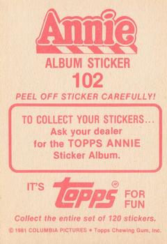 1982 Topps Annie Stickers #102 Annie Album Sticker 102 Back