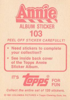 1982 Topps Annie Stickers #103 Annie Album Sticker 103 Back