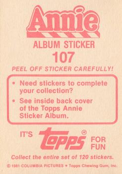1982 Topps Annie Stickers #107 Annie Album Sticker 107 Back
