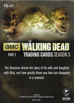 2014 Cryptozoic The Walking Dead Season 3 Part 2 - The Governor Foil #TG-07 Subtle Threats Back