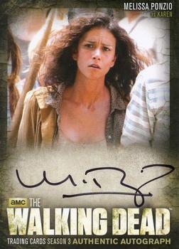 2014 Cryptozoic The Walking Dead Season 3 Part 2 - Autographs #A21 Melissa Ponzio Front