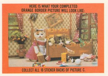 1983 Topps Perlorian Cats #34 Completed orange border puzzle (Picture C) Back