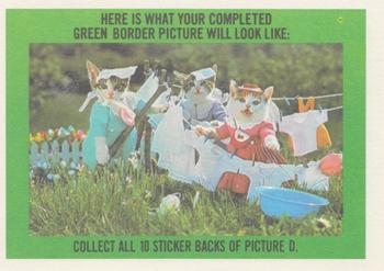 1983 Topps Perlorian Cats #45 Completed green border puzzle (Picture D) Back