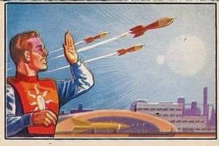 1951 Bowman Jets, Rockets, Spacemen (R701-13) #100 Help Arrives Front