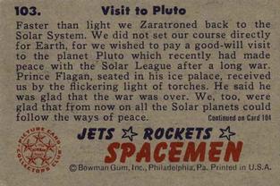 1951 Bowman Jets, Rockets, Spacemen (R701-13) #103 Visit to Pluto Back