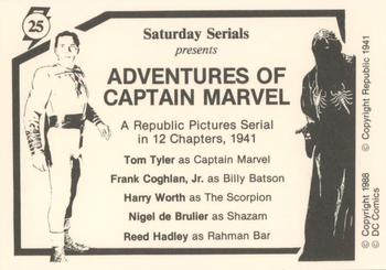 1988 DC Comics Saturday Serials #25 Adventures of Captain Marvel Titles Back