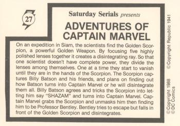 1988 DC Comics Saturday Serials #27 Adventures of Captain Marvel Story Back