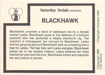 1988 DC Comics Saturday Serials #39 Blackhawk Story Back