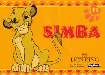 1994 SkyBox The Lion King Series 1 & 2 - Embossed Foil #F1 Simba Back