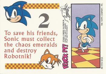 1993 Topps Sonic the Hedgehog - Flick It #2 Sonic Hedgehog Back