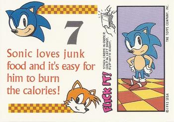 1993 Topps Sonic the Hedgehog - Flick It #7 Sonic Hedgehog Back