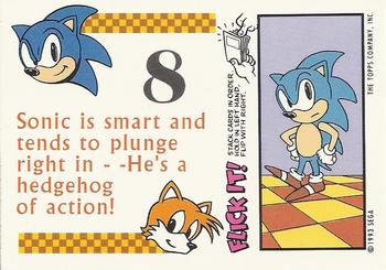 1993 Topps Sonic the Hedgehog - Flick It #8 Sonic Hedgehog Back