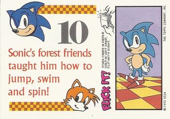 1993 Topps Sonic the Hedgehog - Flick It #10 Sonic Hedgehog Back