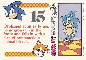 1993 Topps Sonic the Hedgehog - Flick It #15 Sonic Hedgehog Back