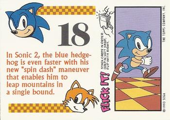 1993 Topps Sonic the Hedgehog - Flick It #18 Sonic Hedgehog Back