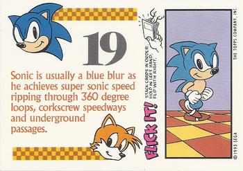 1993 Topps Sonic the Hedgehog - Flick It #19 Sonic Hedgehog Back