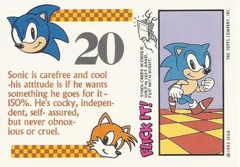 1993 Topps Sonic the Hedgehog - Flick It #20 Sonic Hedgehog Back