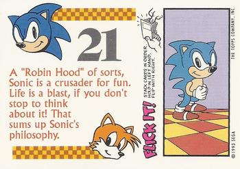 1993 Topps Sonic the Hedgehog - Flick It #21 Sonic Hedgehog Back
