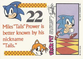 1993 Topps Sonic the Hedgehog - Flick It #22 Sonic Hedgehog Back