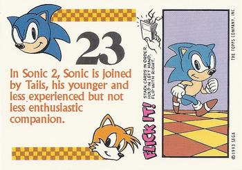 1993 Topps Sonic the Hedgehog - Flick It #23 Sonic Hedgehog Back
