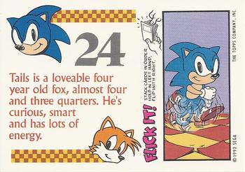 1993 Topps Sonic the Hedgehog - Flick It #24 Sonic Hedgehog Back