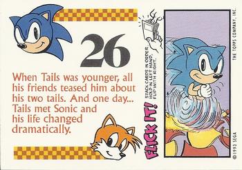 1993 Topps Sonic the Hedgehog - Flick It #26 Sonic Hedgehog Back