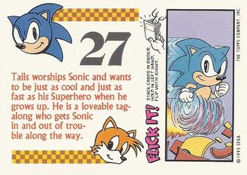 1993 Topps Sonic the Hedgehog - Flick It #27 Sonic Hedgehog Back