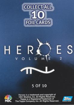 2008 Topps Heroes Volume 2 - Foil #5 Peter Petrelli Back
