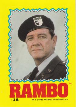 1985 Topps Rambo First Blood Part II - Stickers #18 Col. Troutman Front