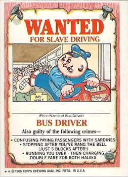1986 Topps Garbage Pail Kids Series 4 #145a Dale Snail Back