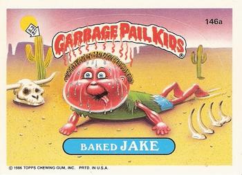 1986 Topps Garbage Pail Kids Series 4 #146a Baked Jake Front