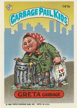 1986 Topps Garbage Pail Kids Series 4 #141b Greta Garbage Front