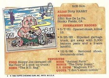 1986 Topps Garbage Pail Kids Series 5 #167a Mick Dagger Back
