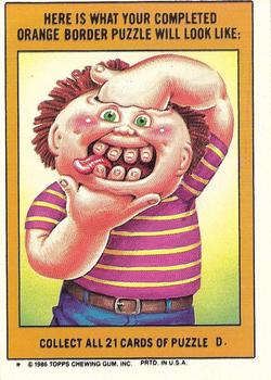 1986 Topps Garbage Pail Kids Series 5 #193a Shattered Shelby Back