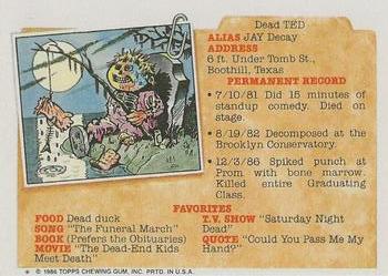 1986 Topps Garbage Pail Kids Series 5 #196b Surreal Neal Back