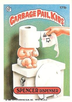 1986 Topps Garbage Pail Kids Series 5 #171b Spencer Dispenser Front