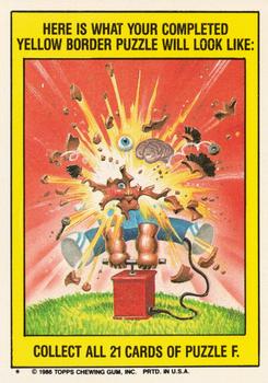 1986 Topps Garbage Pail Kids Series 6 #207a Over Flo Back