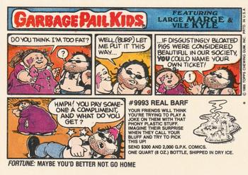 1986 Topps Garbage Pail Kids Series 6 #224a Monte Zuma Back