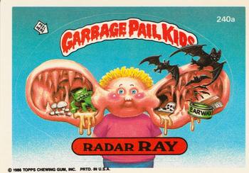 1986 Topps Garbage Pail Kids Series 6 #240a Radar Ray Front
