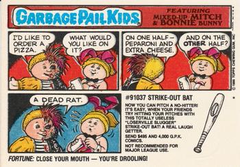 1986 Topps Garbage Pail Kids Series 6 #245a Shish K. Bob Back