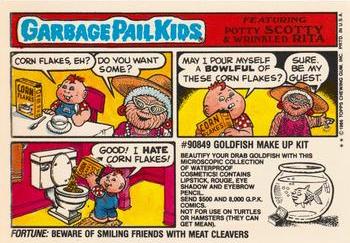 1986 Topps Garbage Pail Kids Series 6 #208b Teed-Off Tom Back